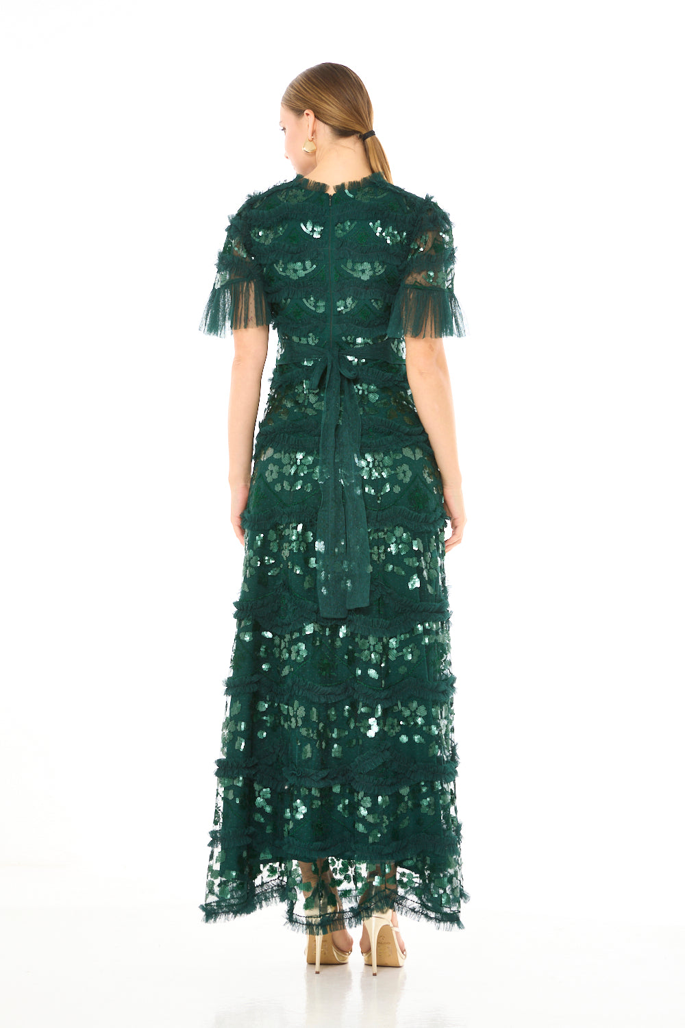 Embellished Lace Sequin Dress