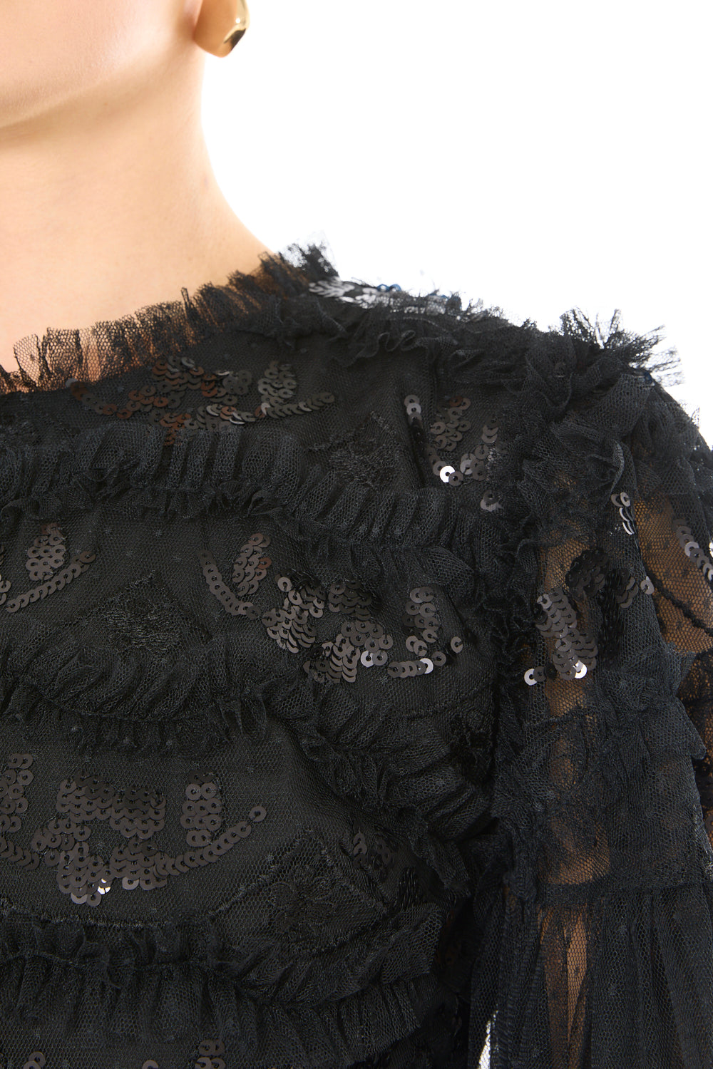 Embellished Lace Sequin Dress