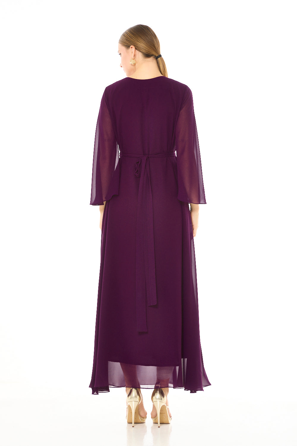 Floral Vine Embroidered Evening Gown