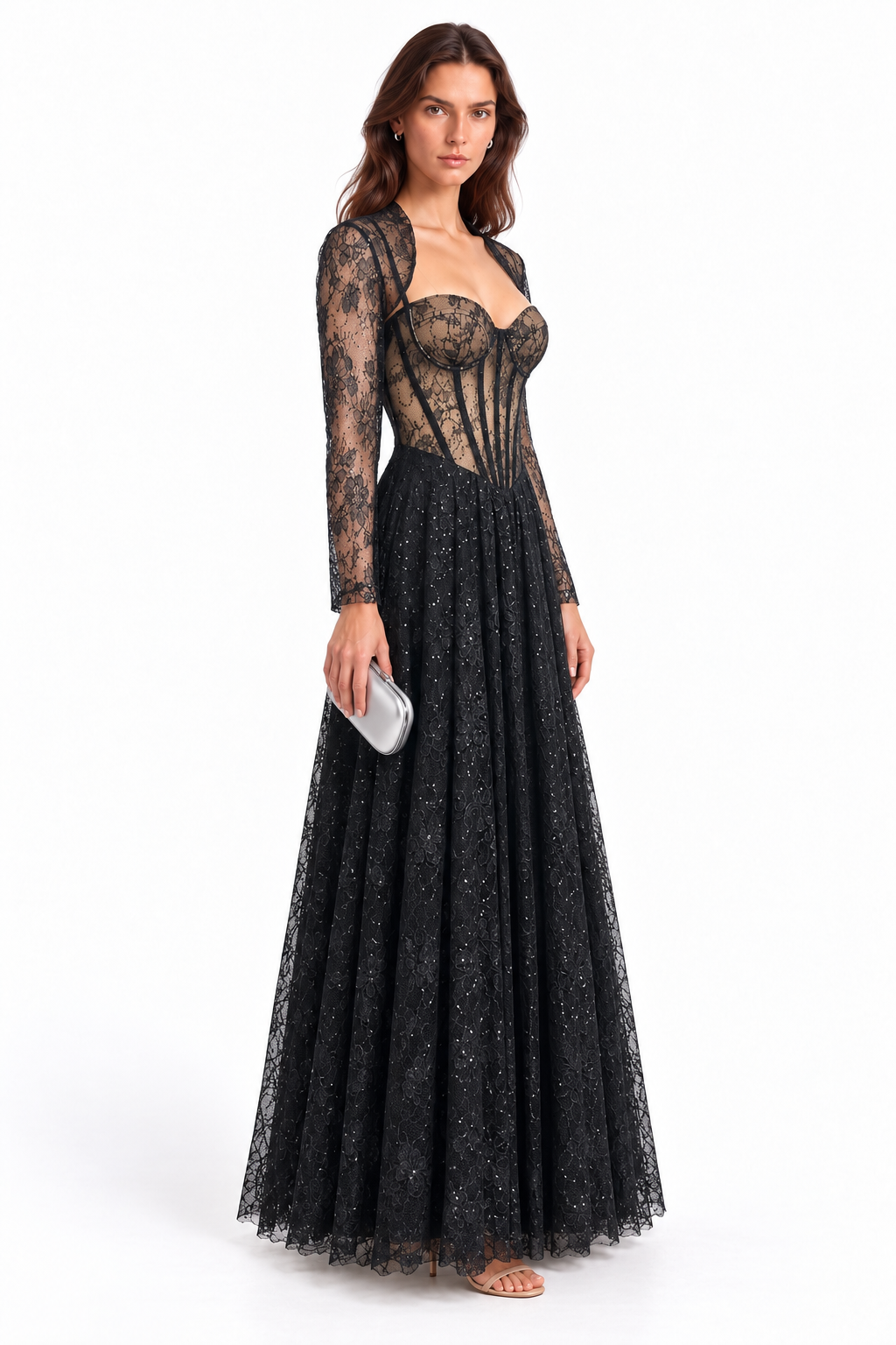 "Amara" Lace Corset Detachable Top Gown