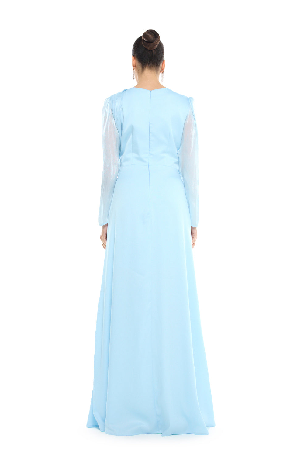 Asymmetric Draped Waist Gown