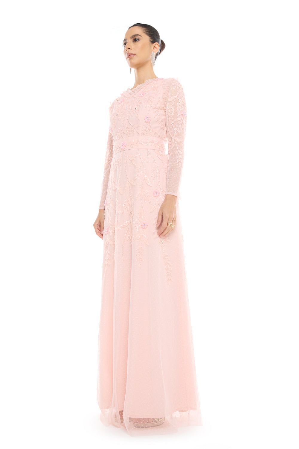 Illusion Neck Embellished Gown