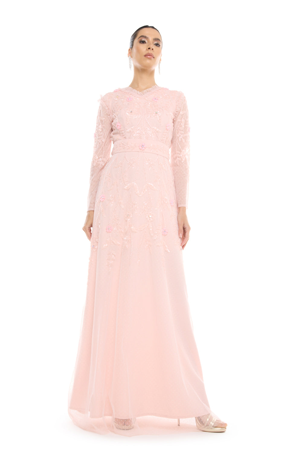 Illusion Neck Embellished Gown