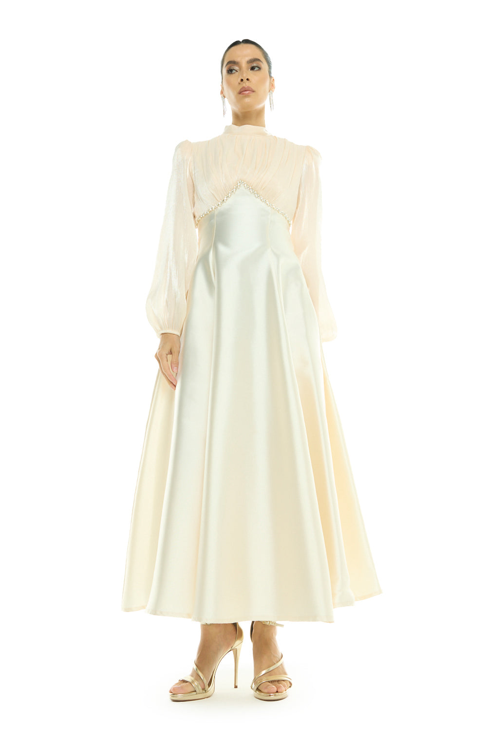 Beaded Empire Waist Gown