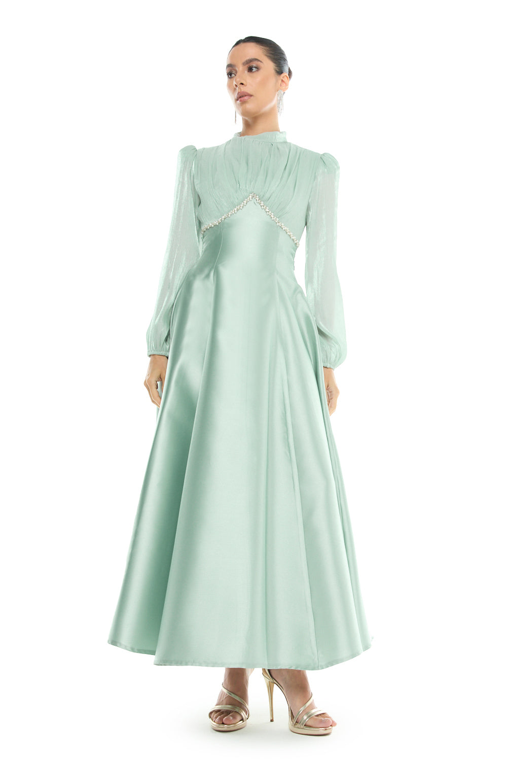 Beaded Empire Waist Gown