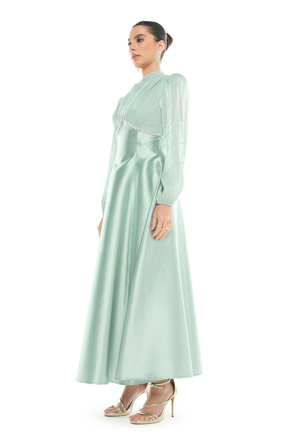 Beaded Empire Waist Gown