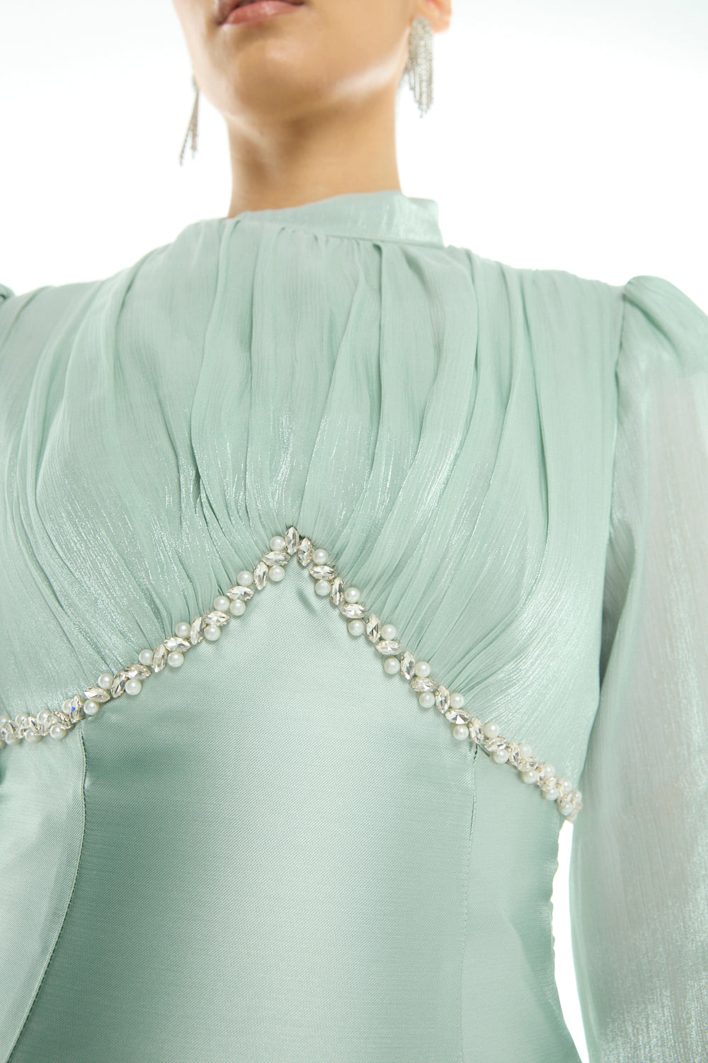 Beaded Empire Waist Gown