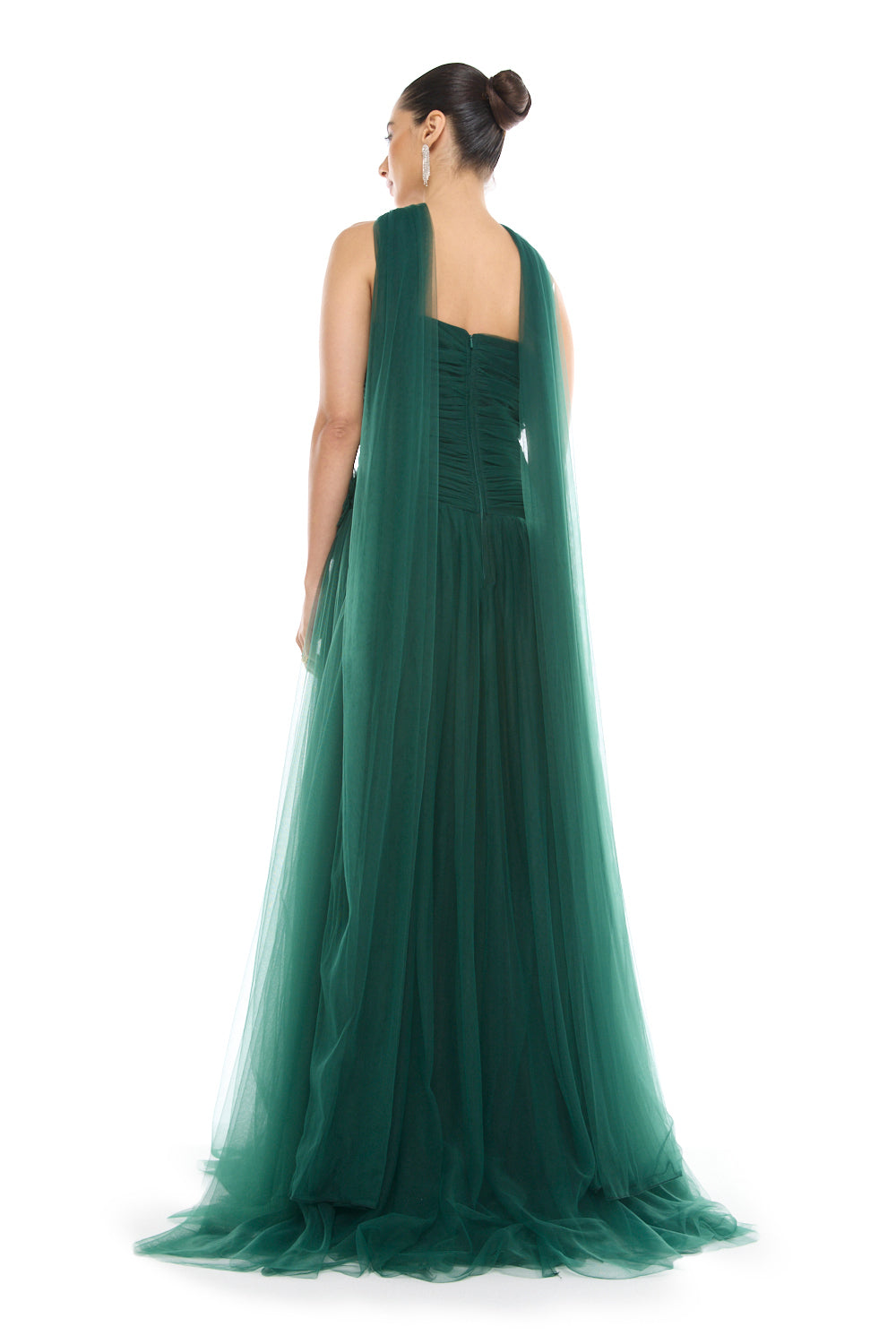 Floral Waist Halter Gown