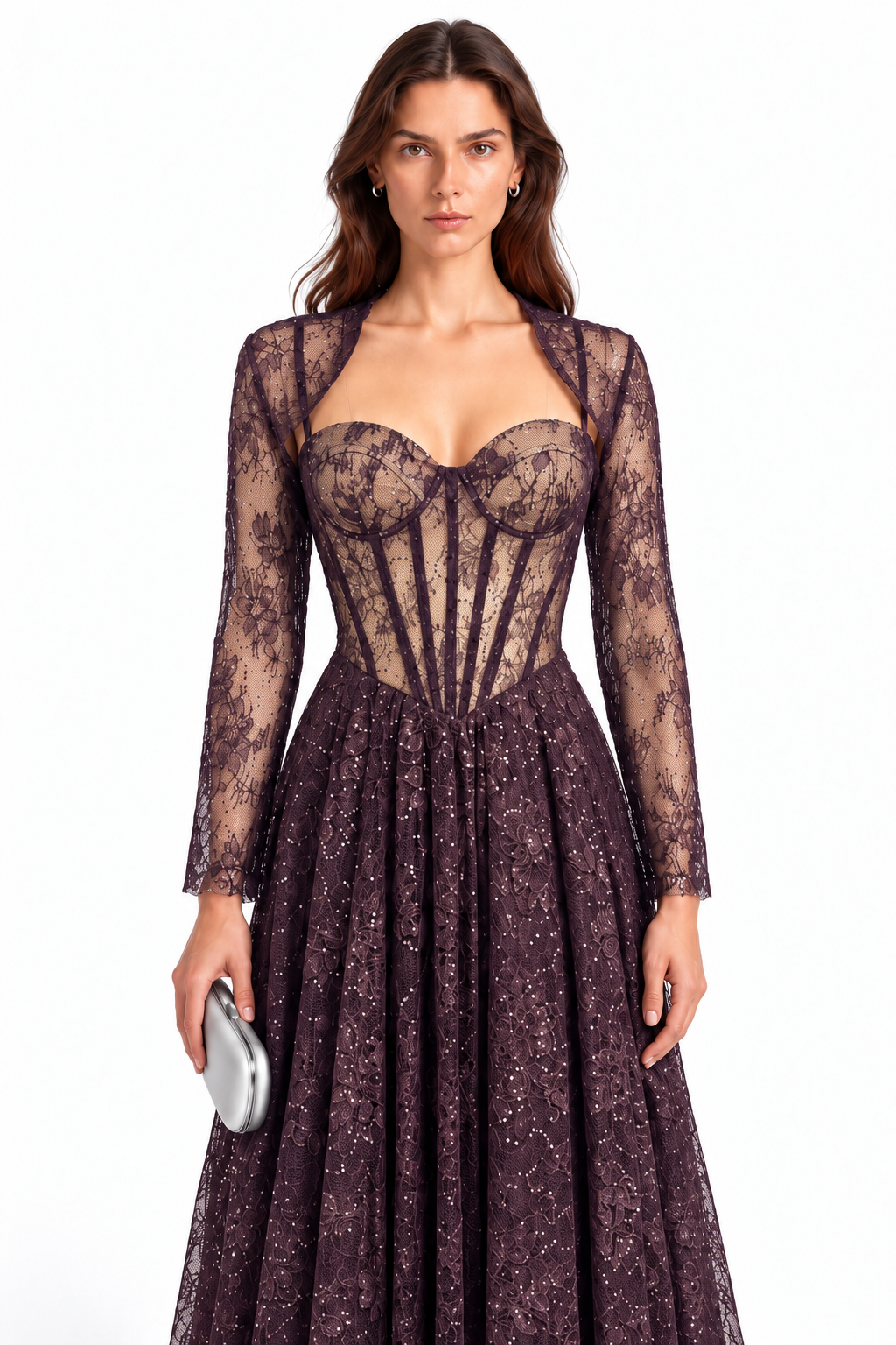 "Amara" Lace Corset Detachable Top Gown