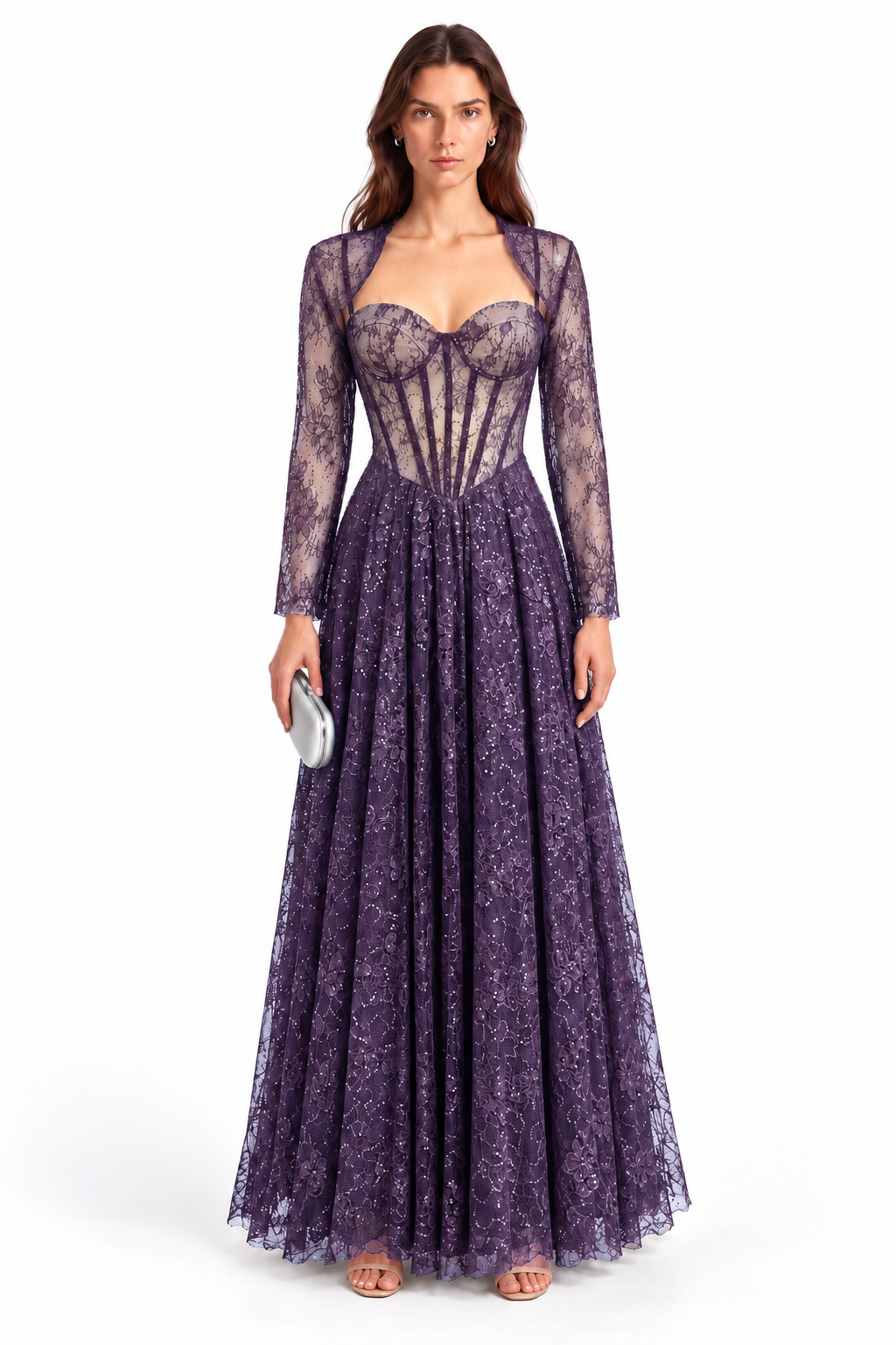 "Amara" Lace Corset Detachable Top Gown