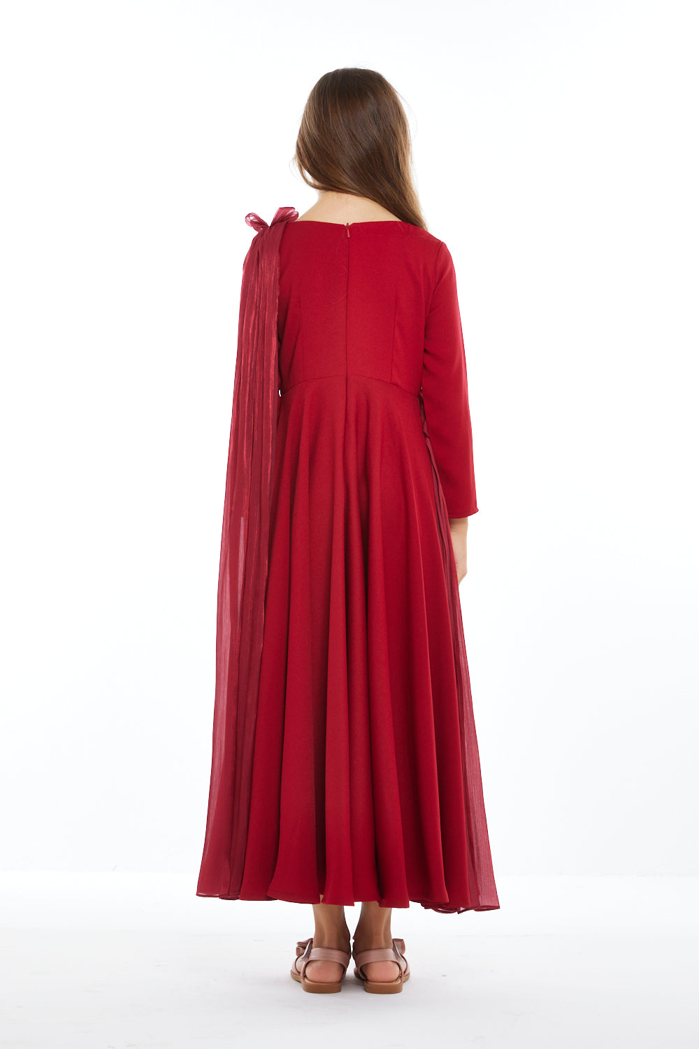 Floral Drape Cape Gown