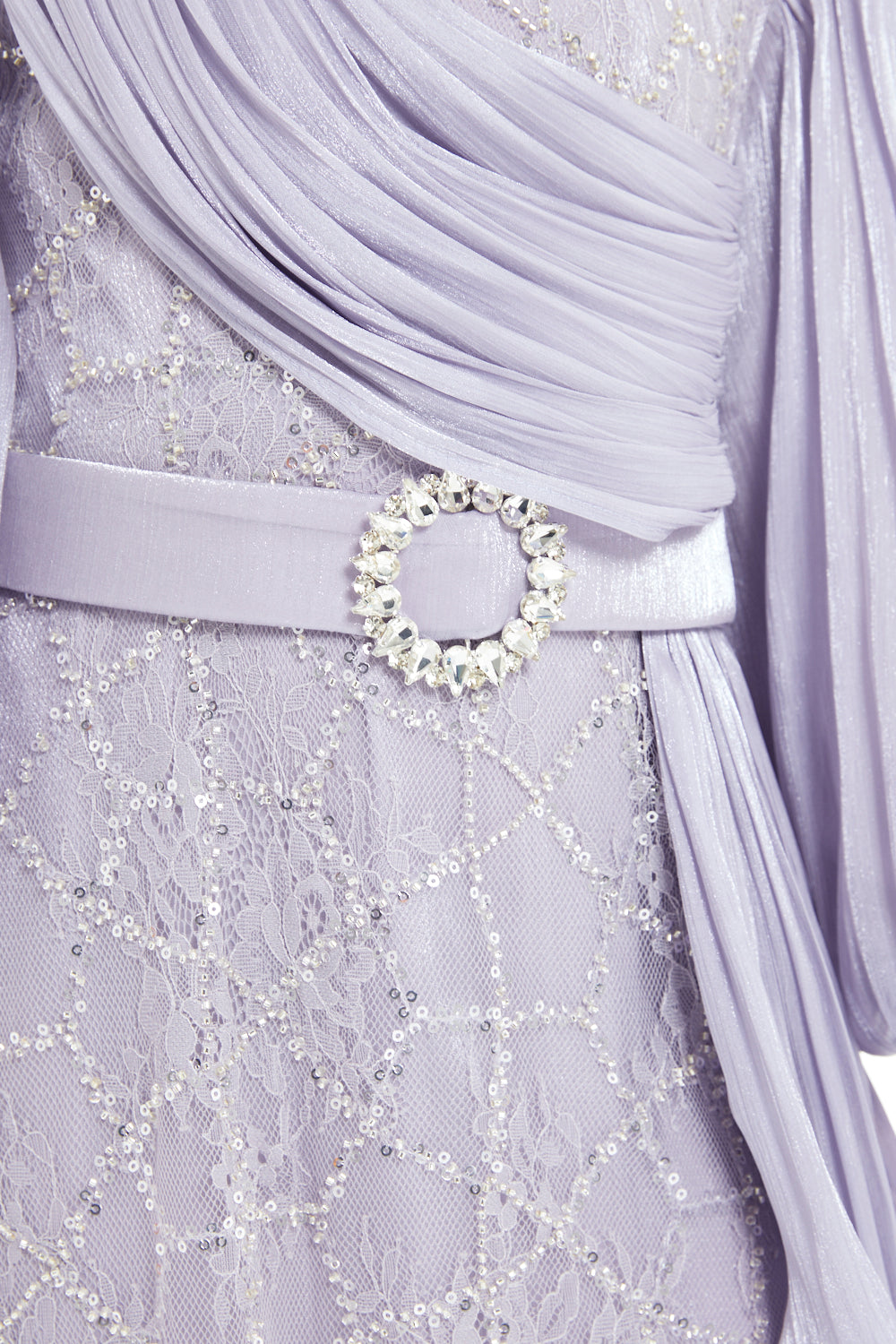 Crystal Lattice Drape Gown