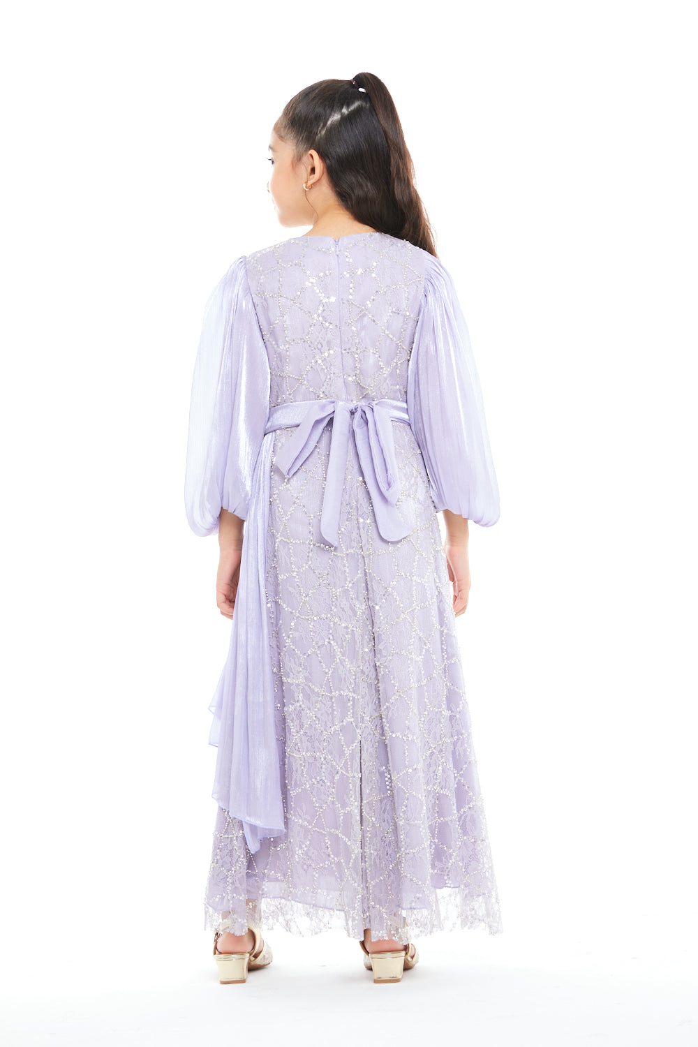 Crystal Lattice Drape Gown