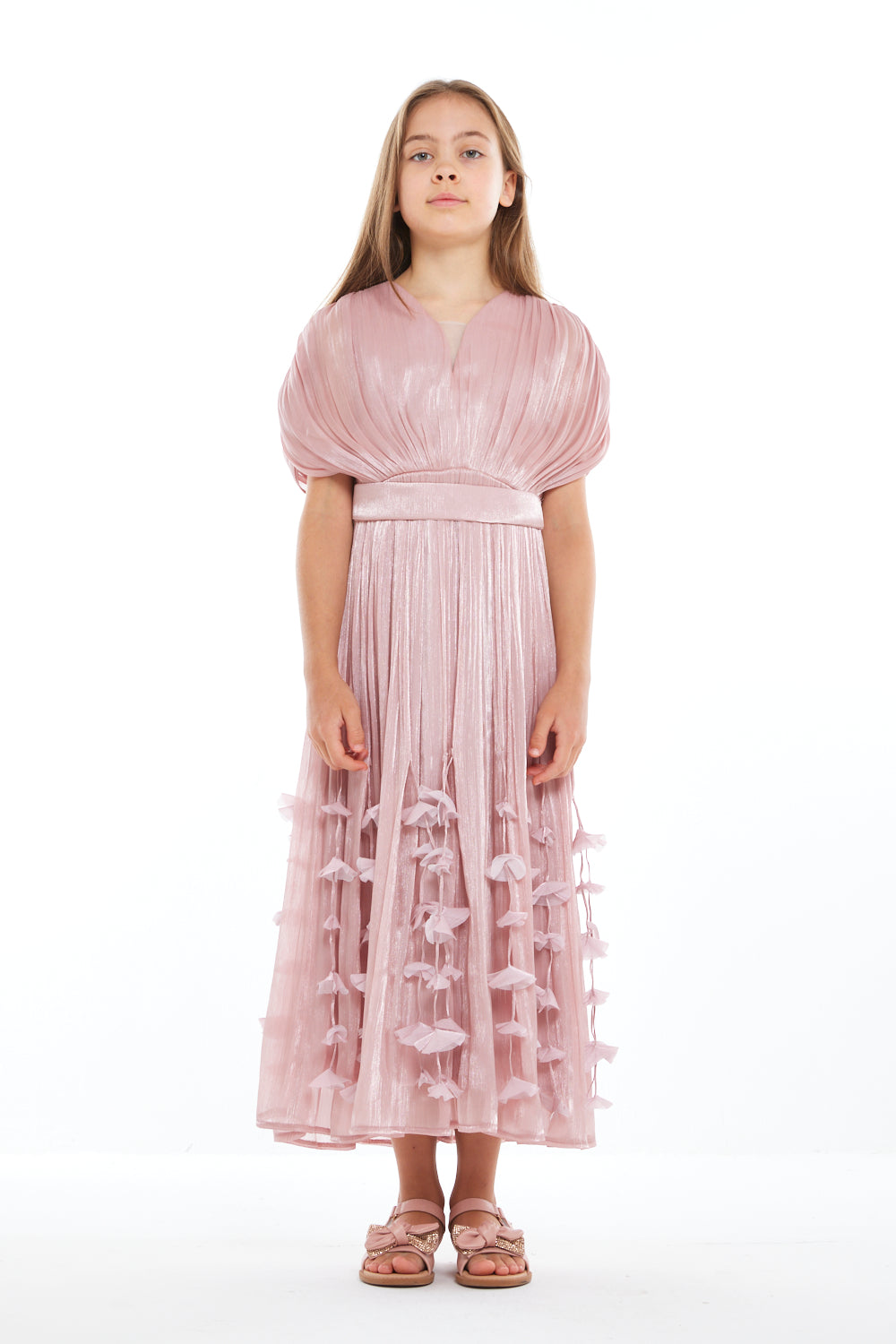 Falling Petals Pleated Dress
