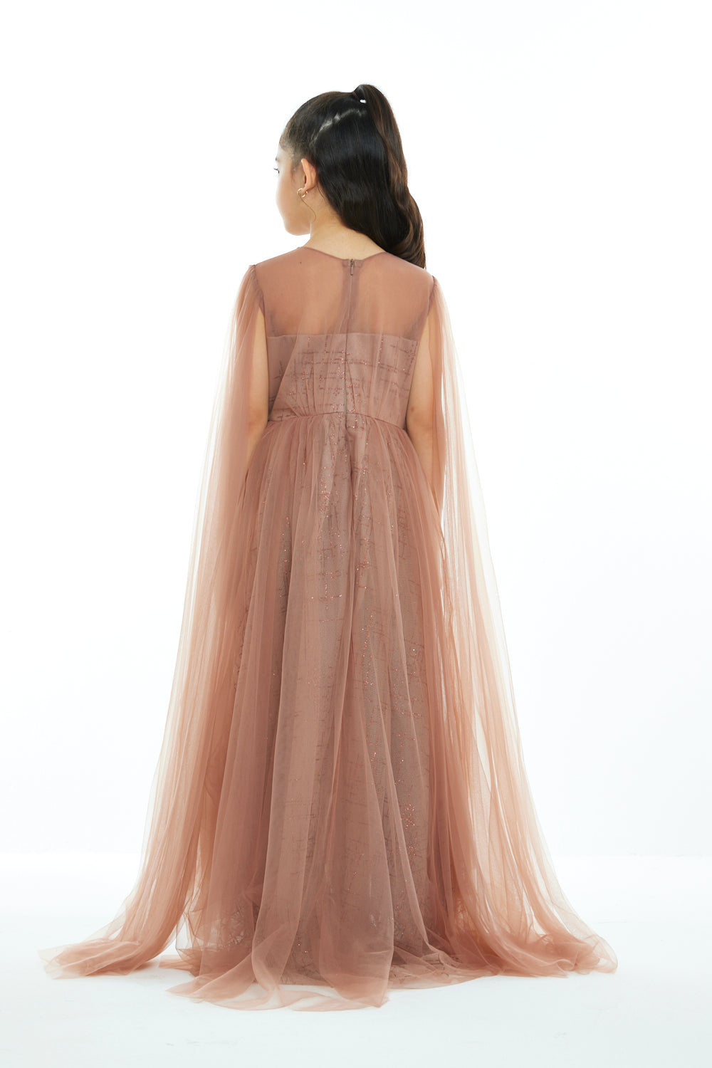 Gilded Veil Cape Gown