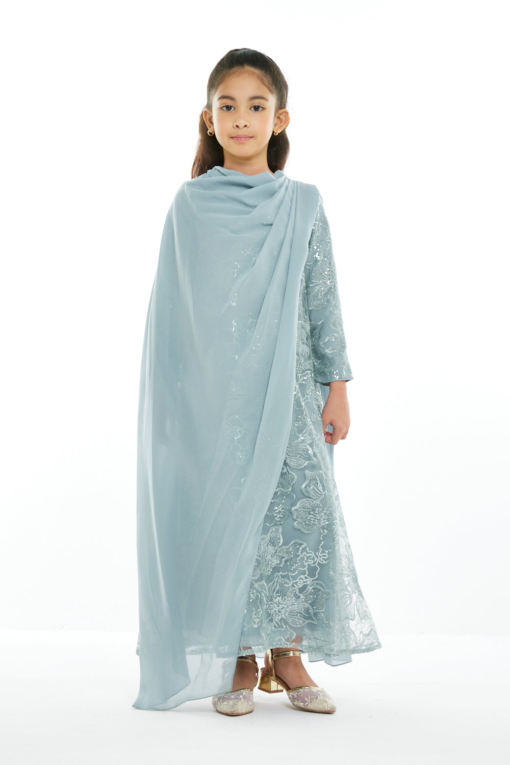 Embroidered Bloom Cape Dress