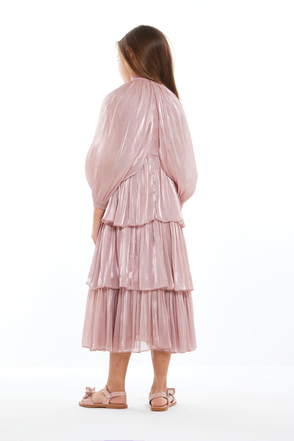 Lustre Cape Tiered Dress