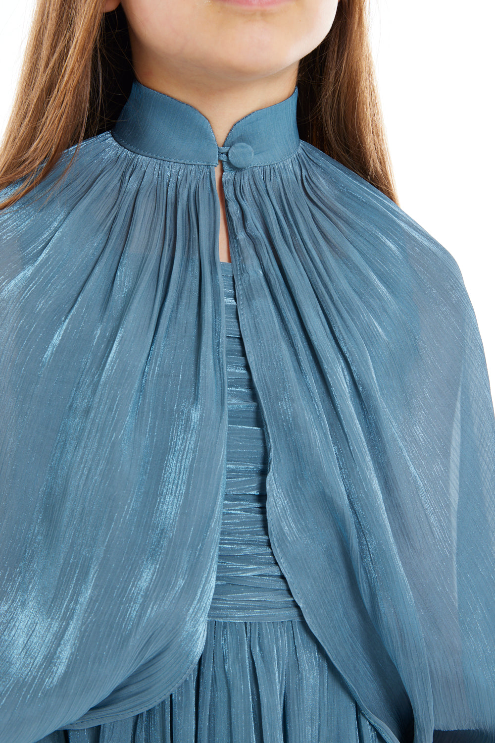 Lustre Cape Tiered Dress