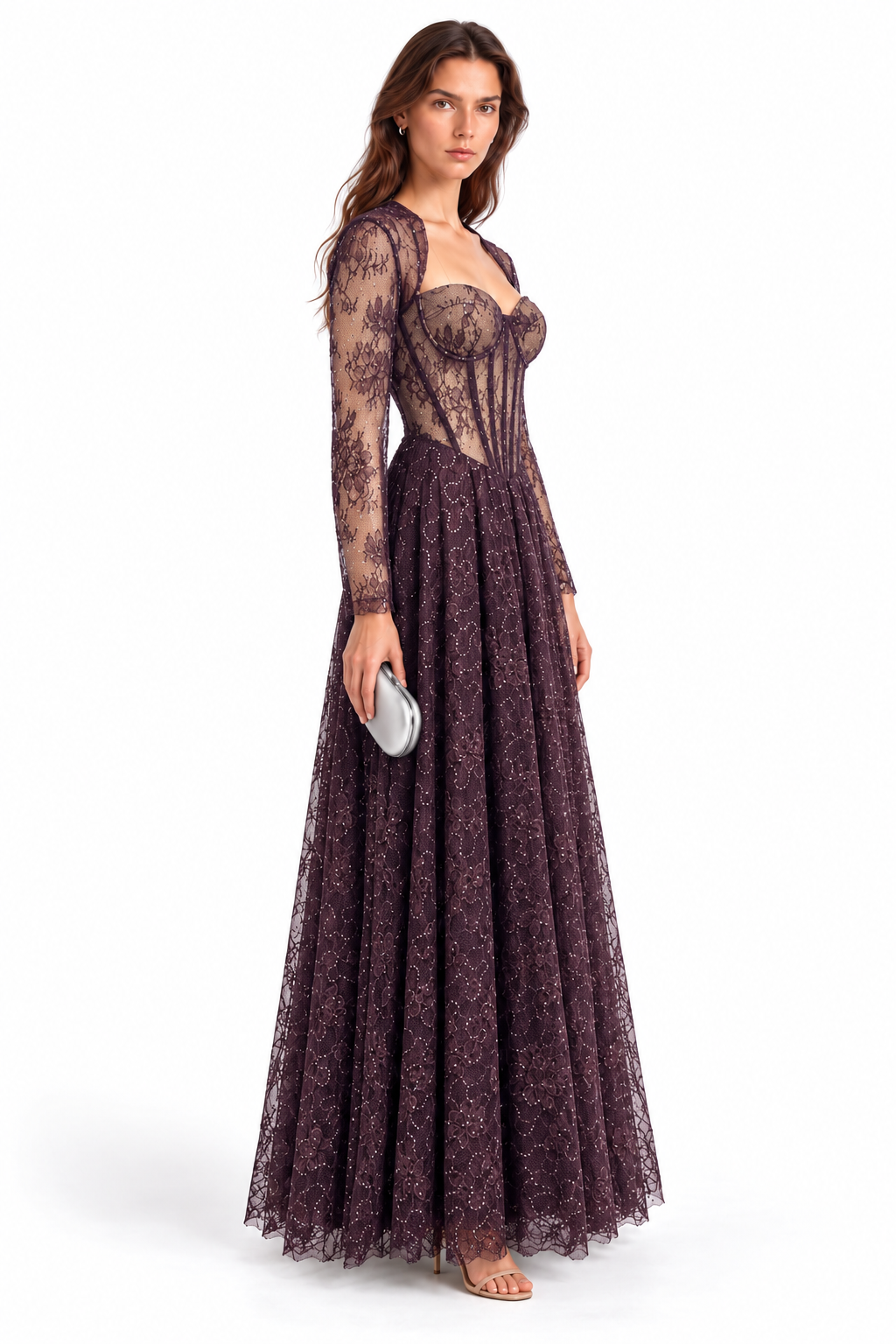 "Amara" Lace Corset Detachable Top Gown