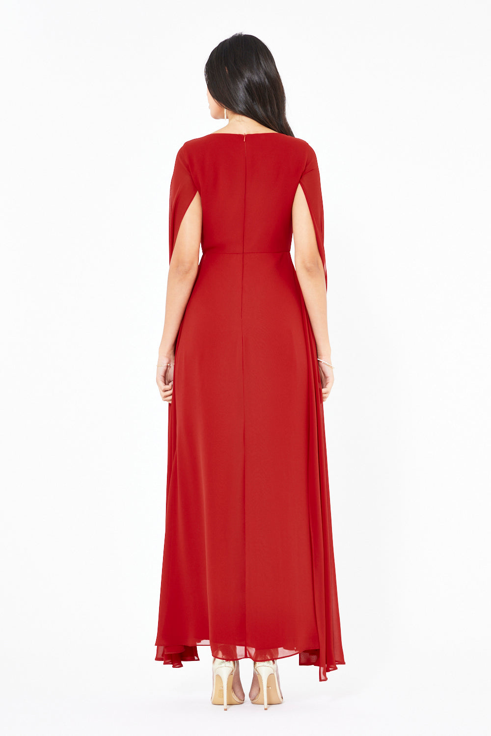 Draped Twisted Cape Gown