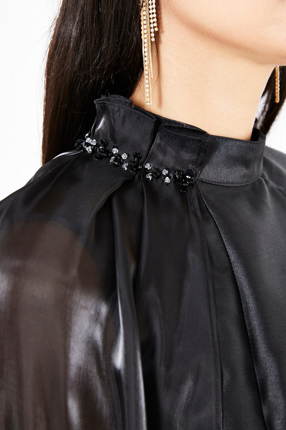 High Neck Cape Panel Gown