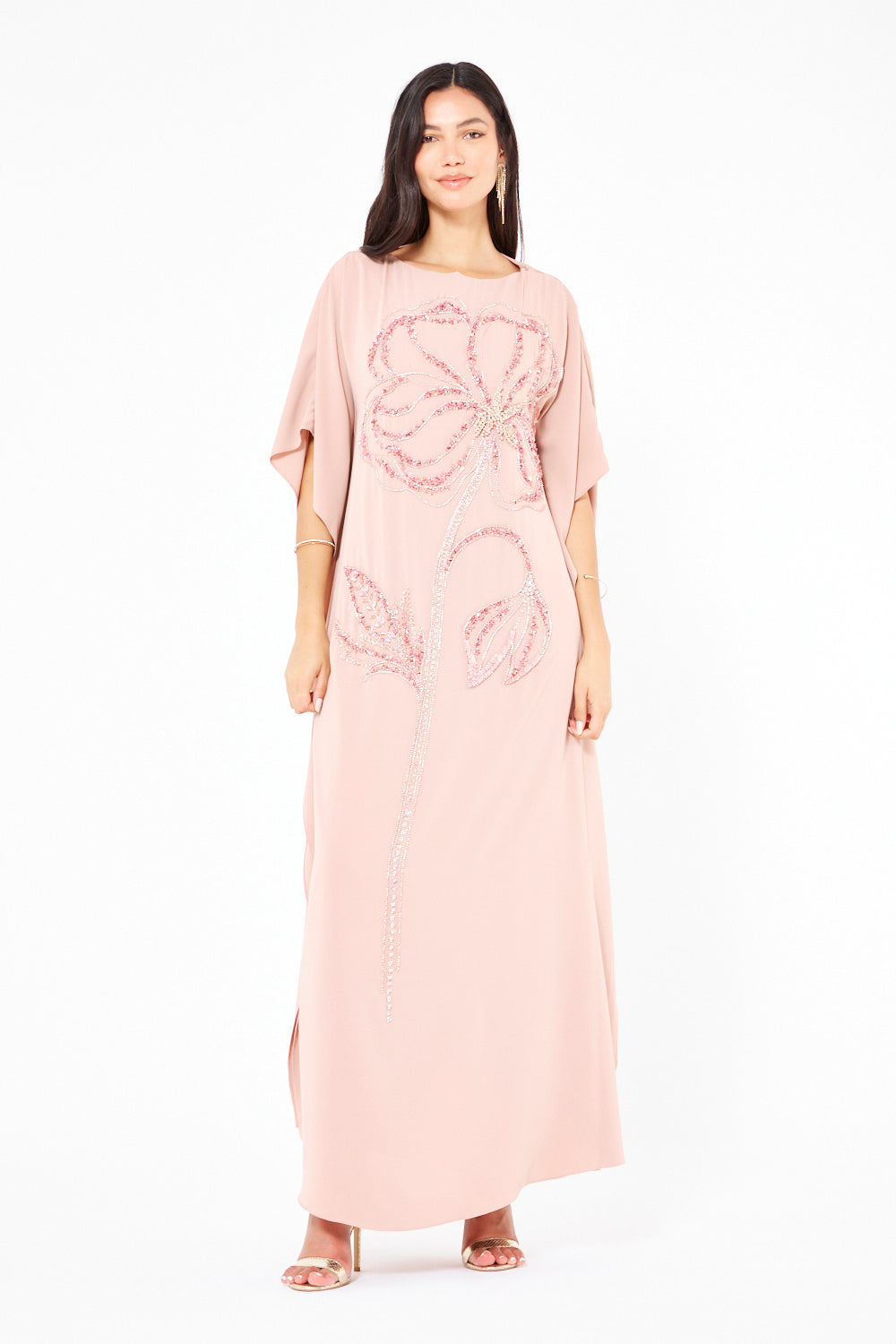 Embellished Floral Motif Kaftan