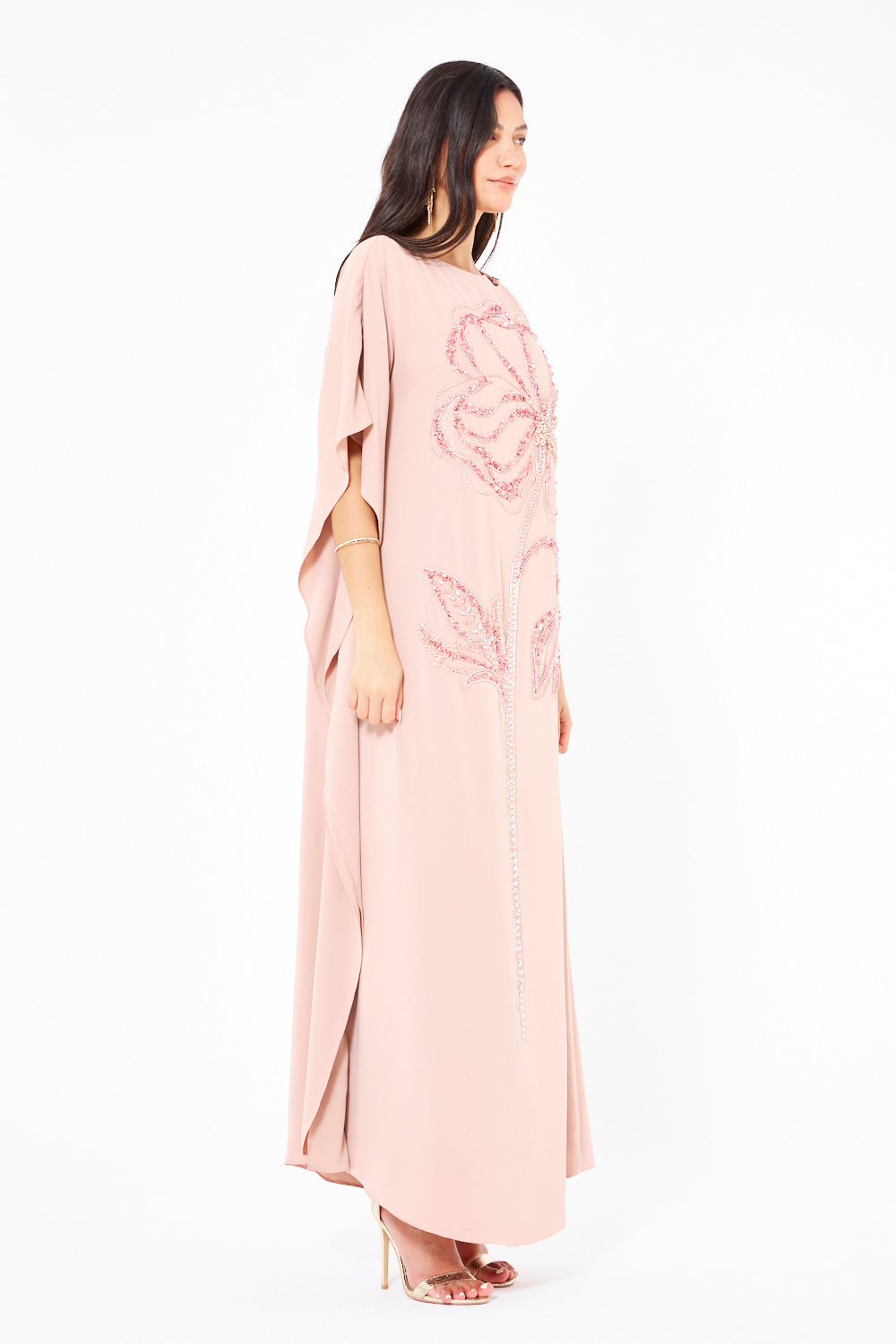 Embellished Floral Motif Kaftan