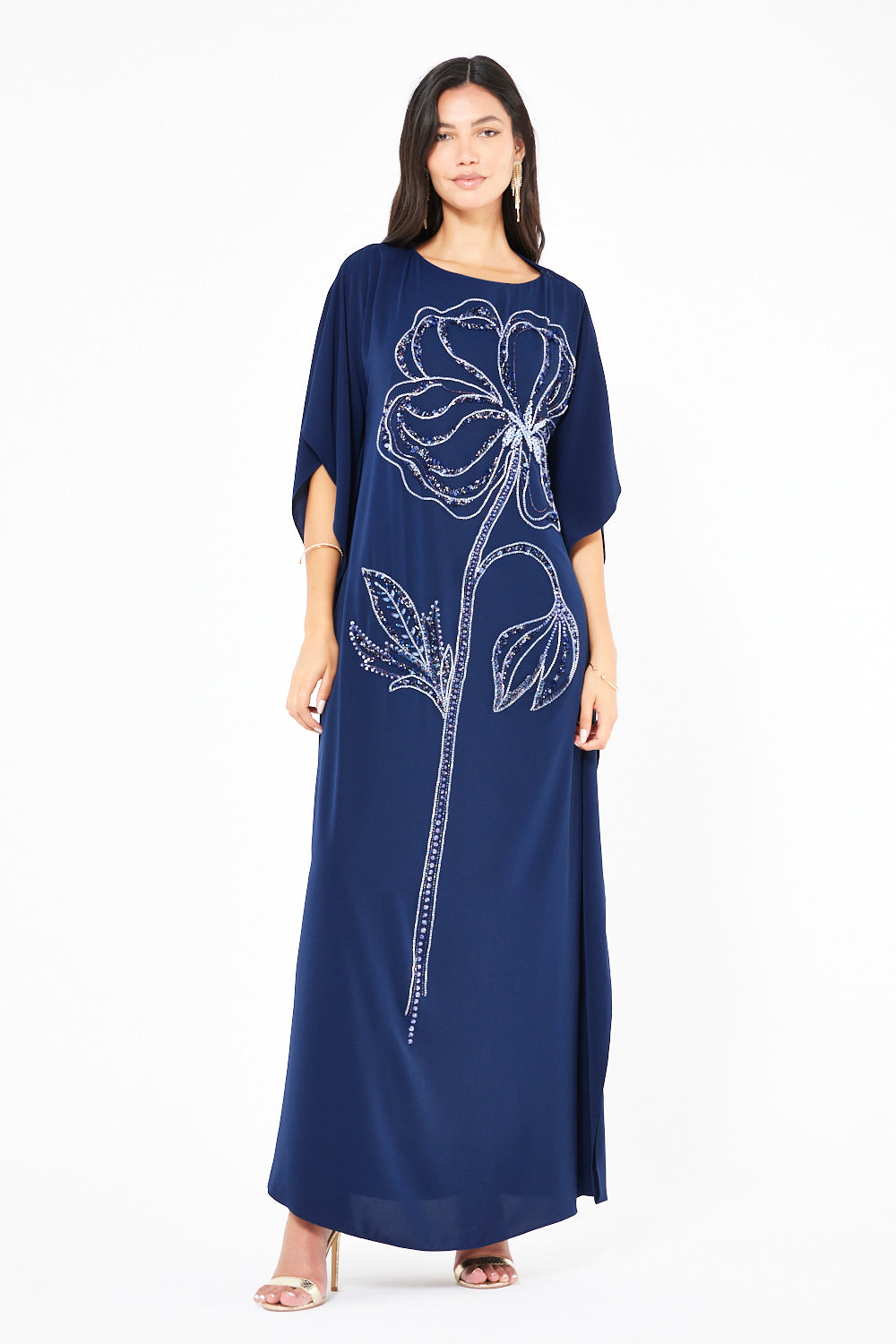 Embellished Floral Motif Kaftan