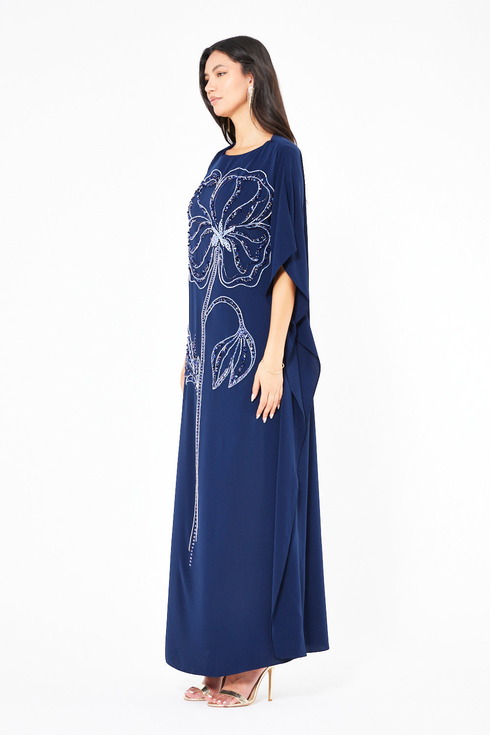 Embellished Floral Motif Kaftan