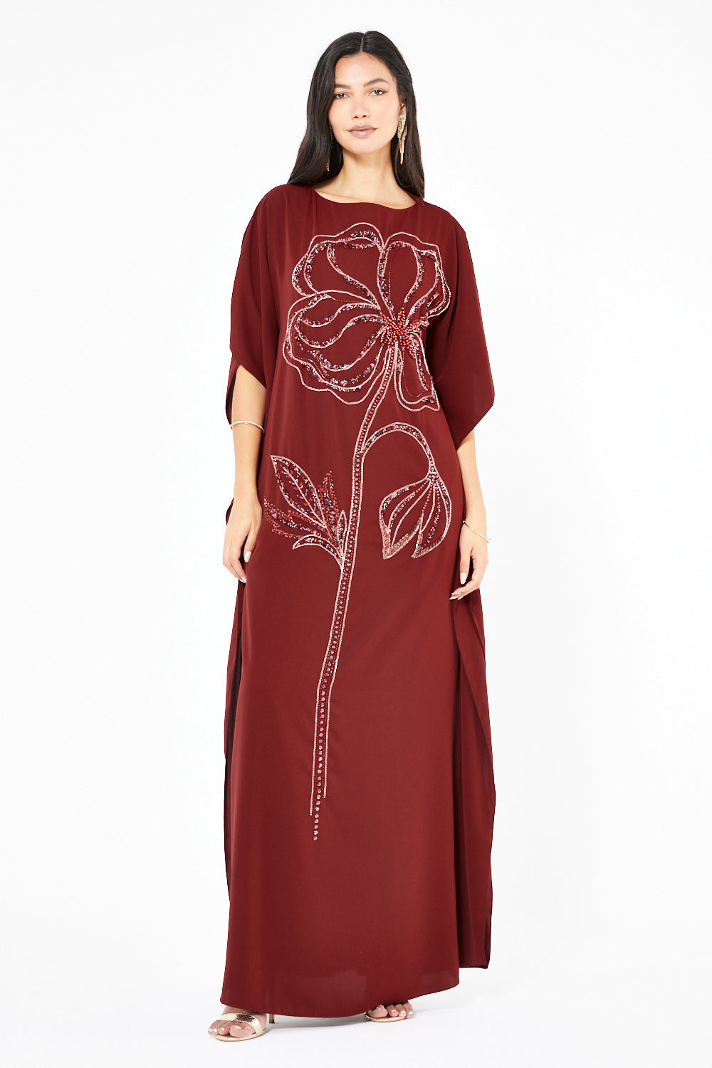 Embellished Floral Motif Kaftan