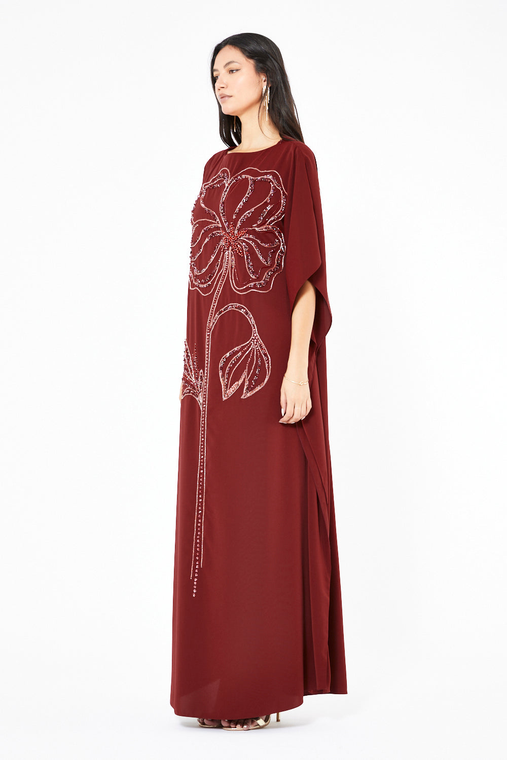 Embellished Floral Motif Kaftan