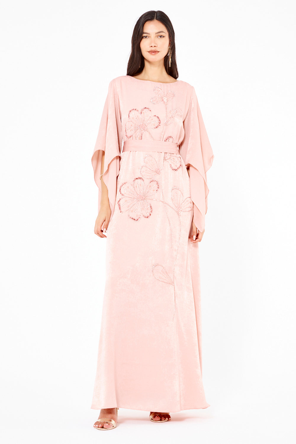 Floral Embellished Kaftan Gown