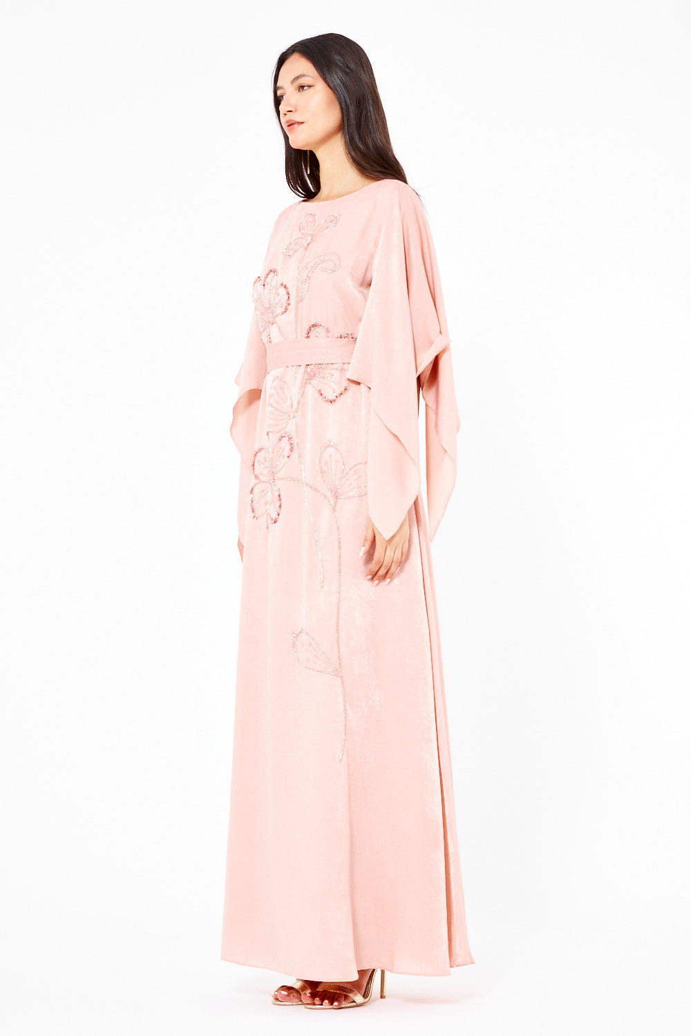 Floral Embellished Kaftan Gown