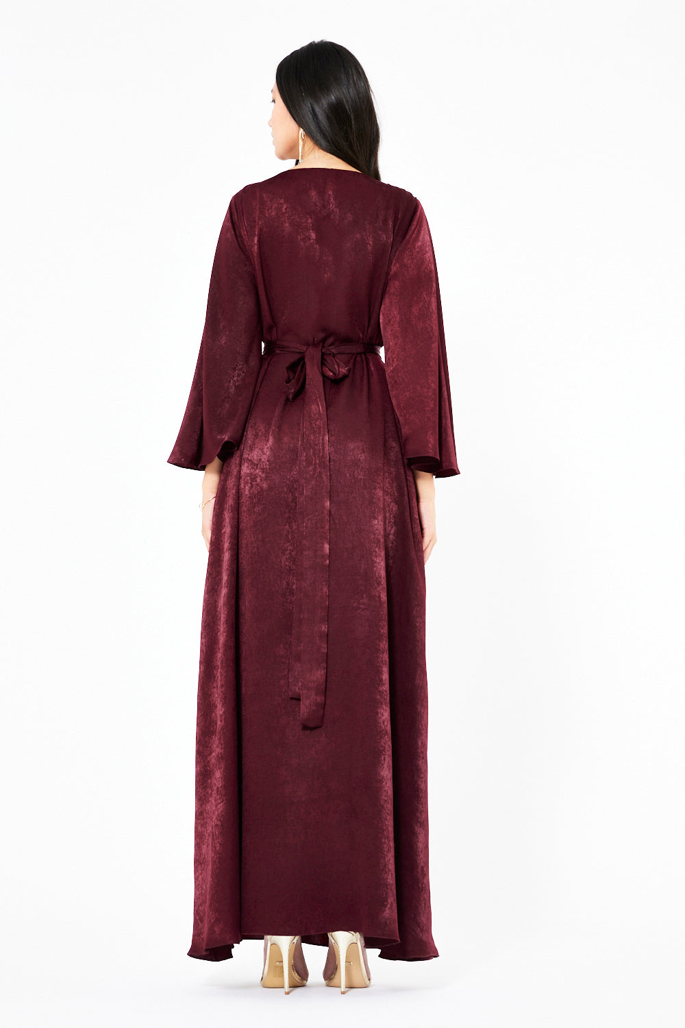 Embellished Belted Straight Gown