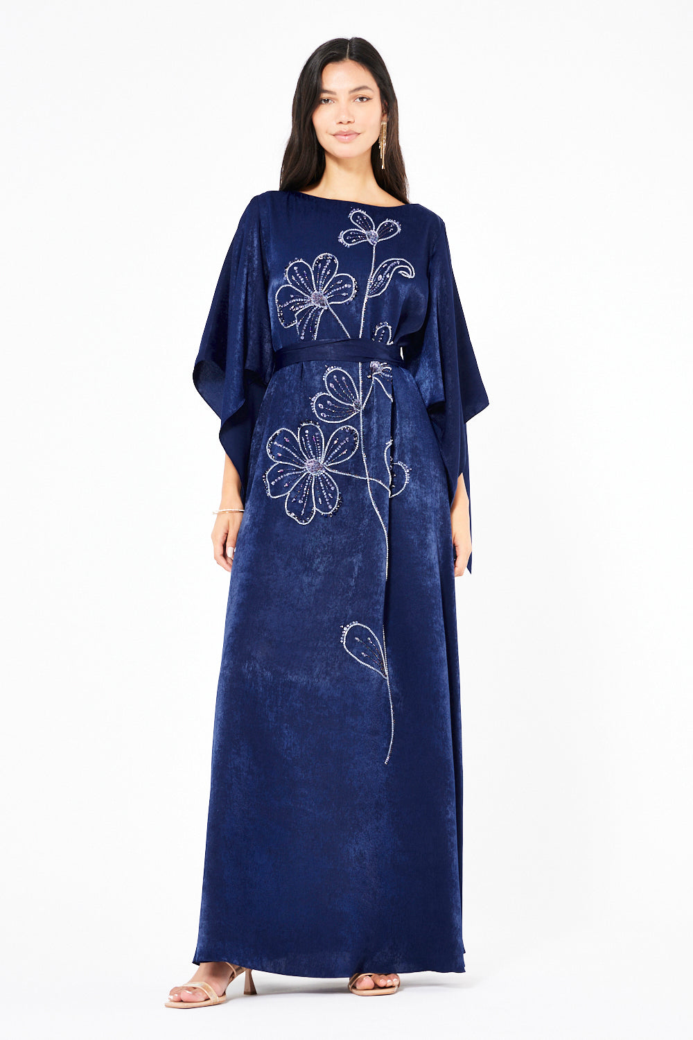 Floral Embellished Kaftan Gown