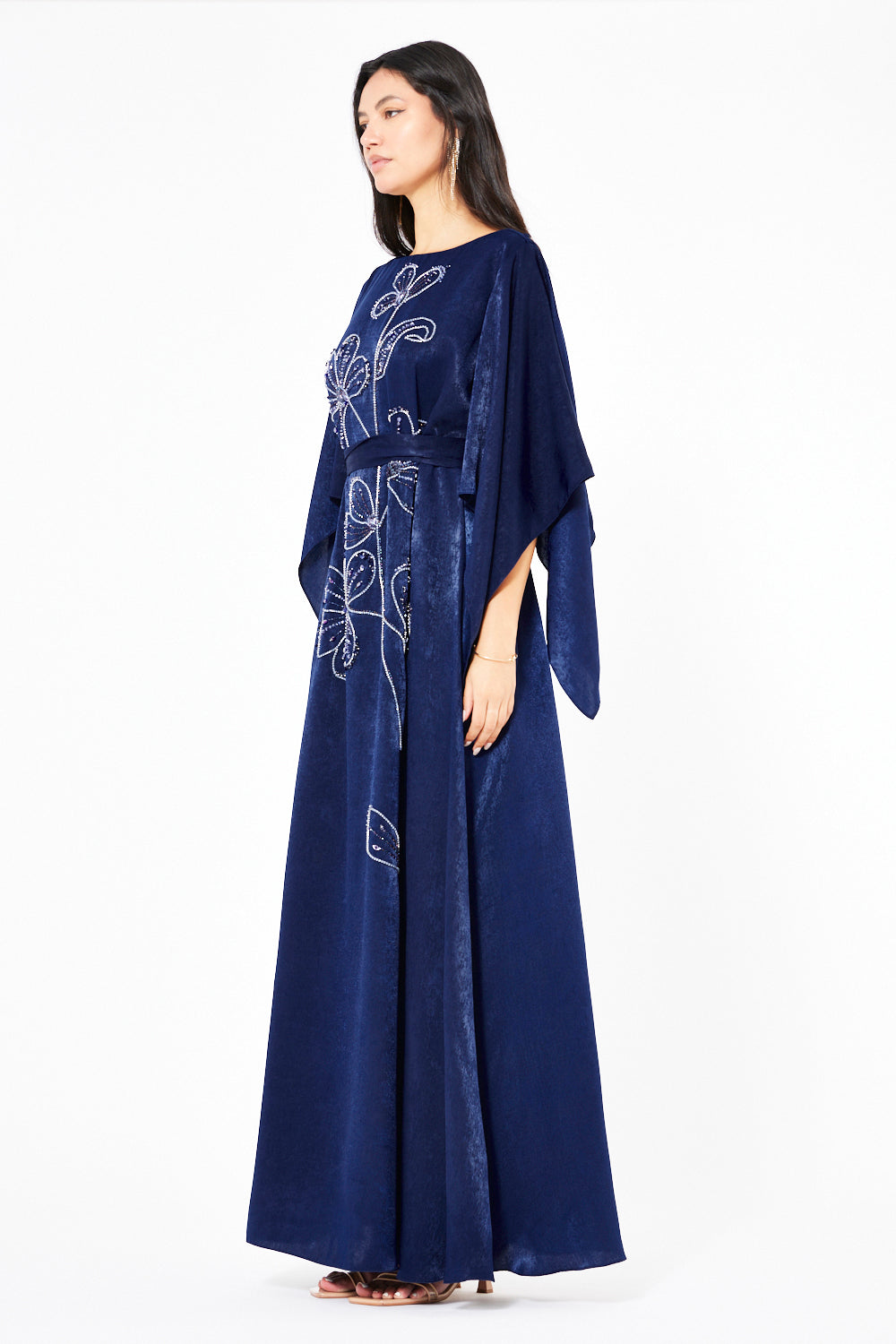 Floral Embellished Kaftan Gown