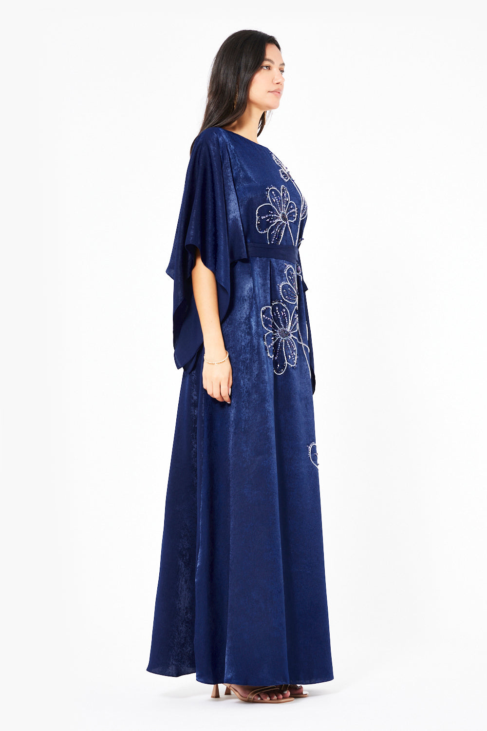 Floral Embellished Kaftan Gown
