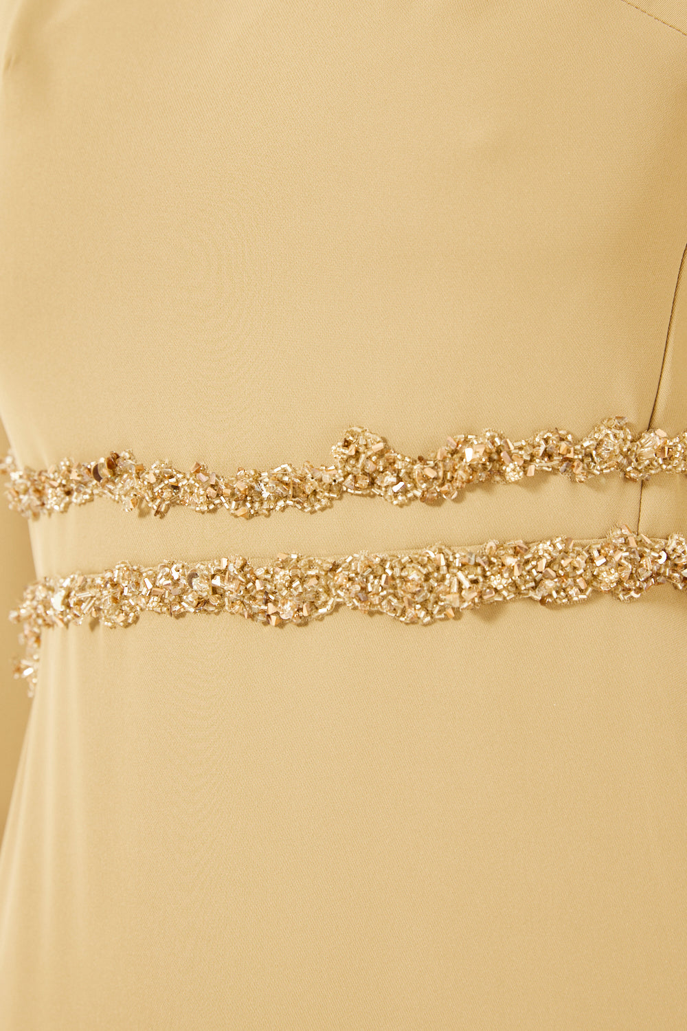 Crystal Waist Detail Column Gown