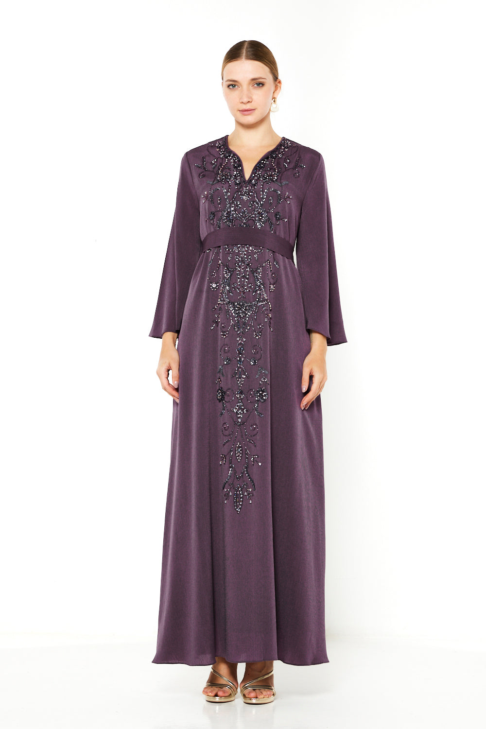 Beaded Motif Panel Dress