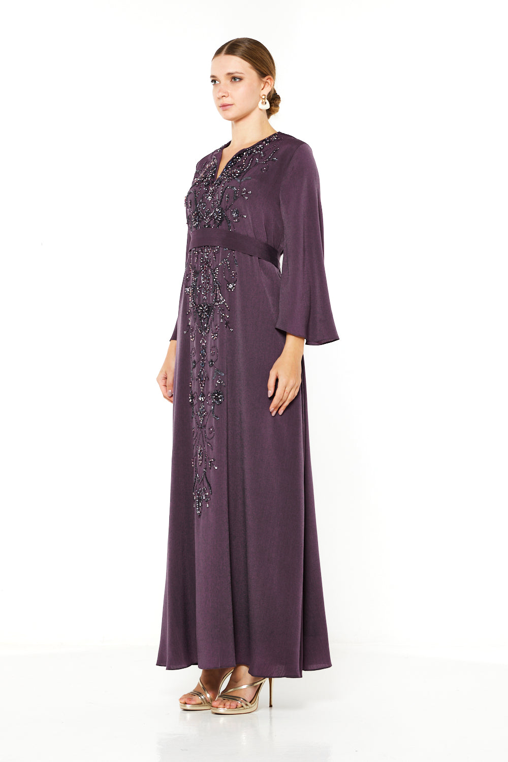 Beaded Motif Panel Dress