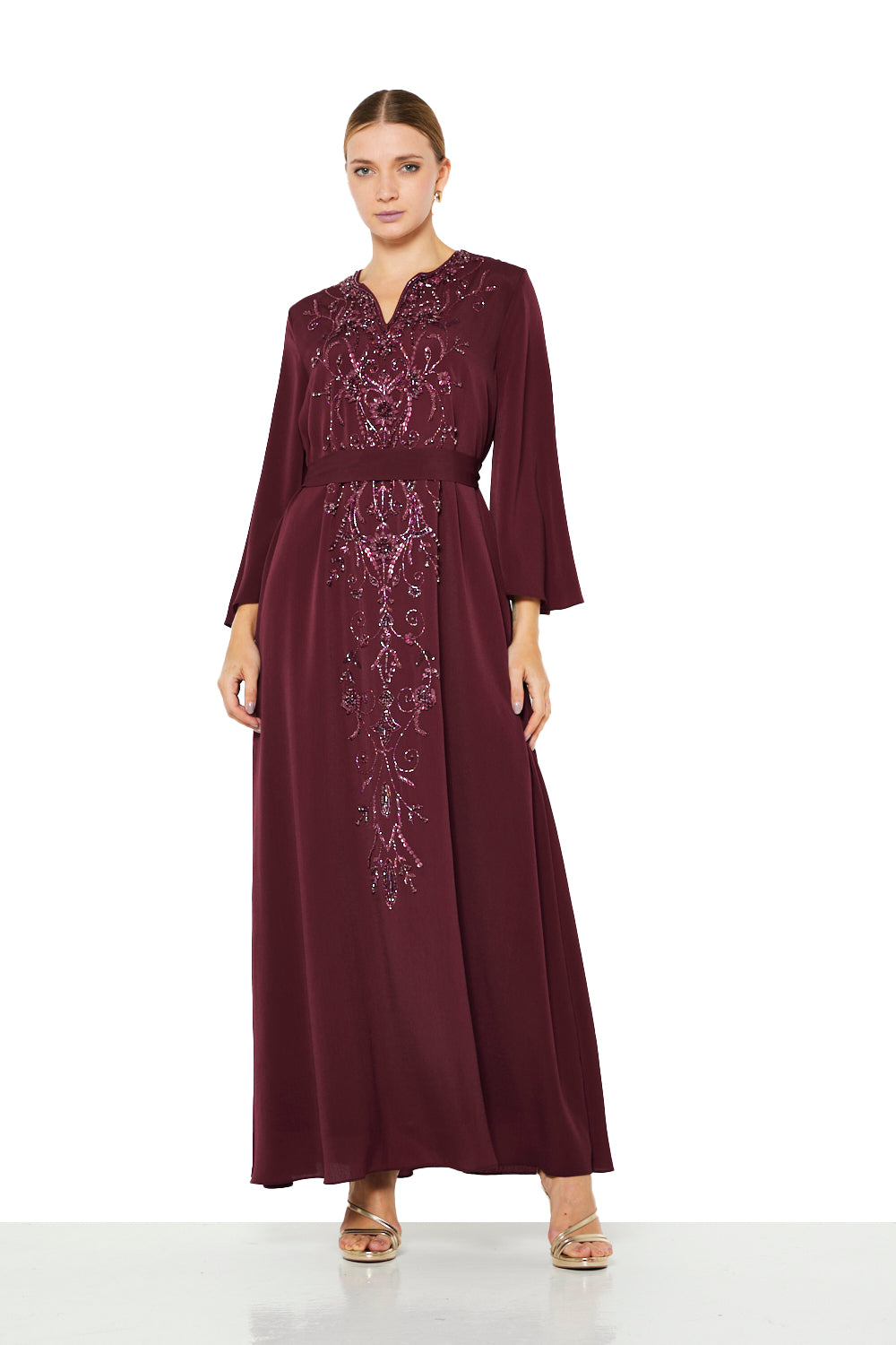 Beaded Motif Panel Dress