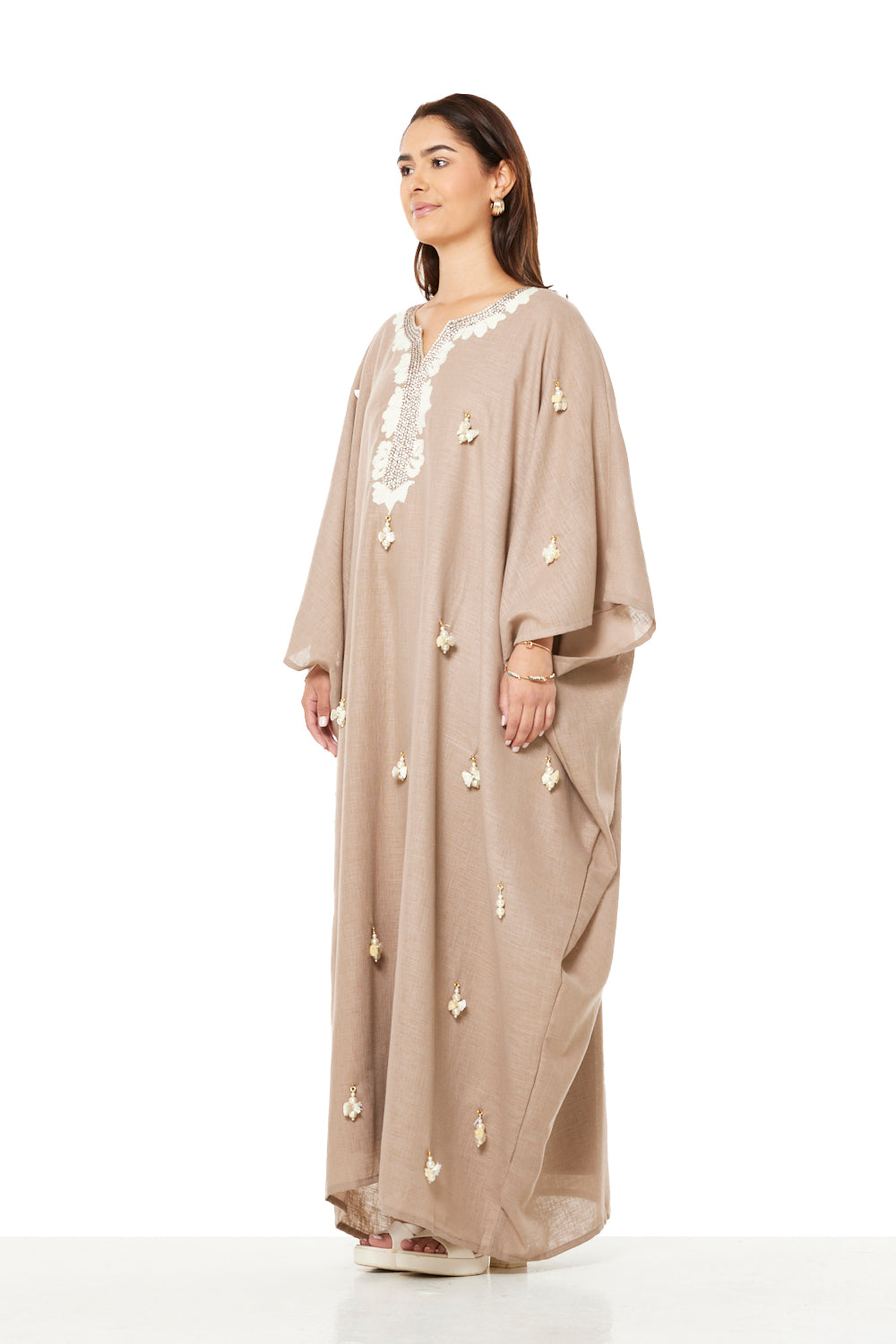 Beaded Drop work Kaftan Silhouette