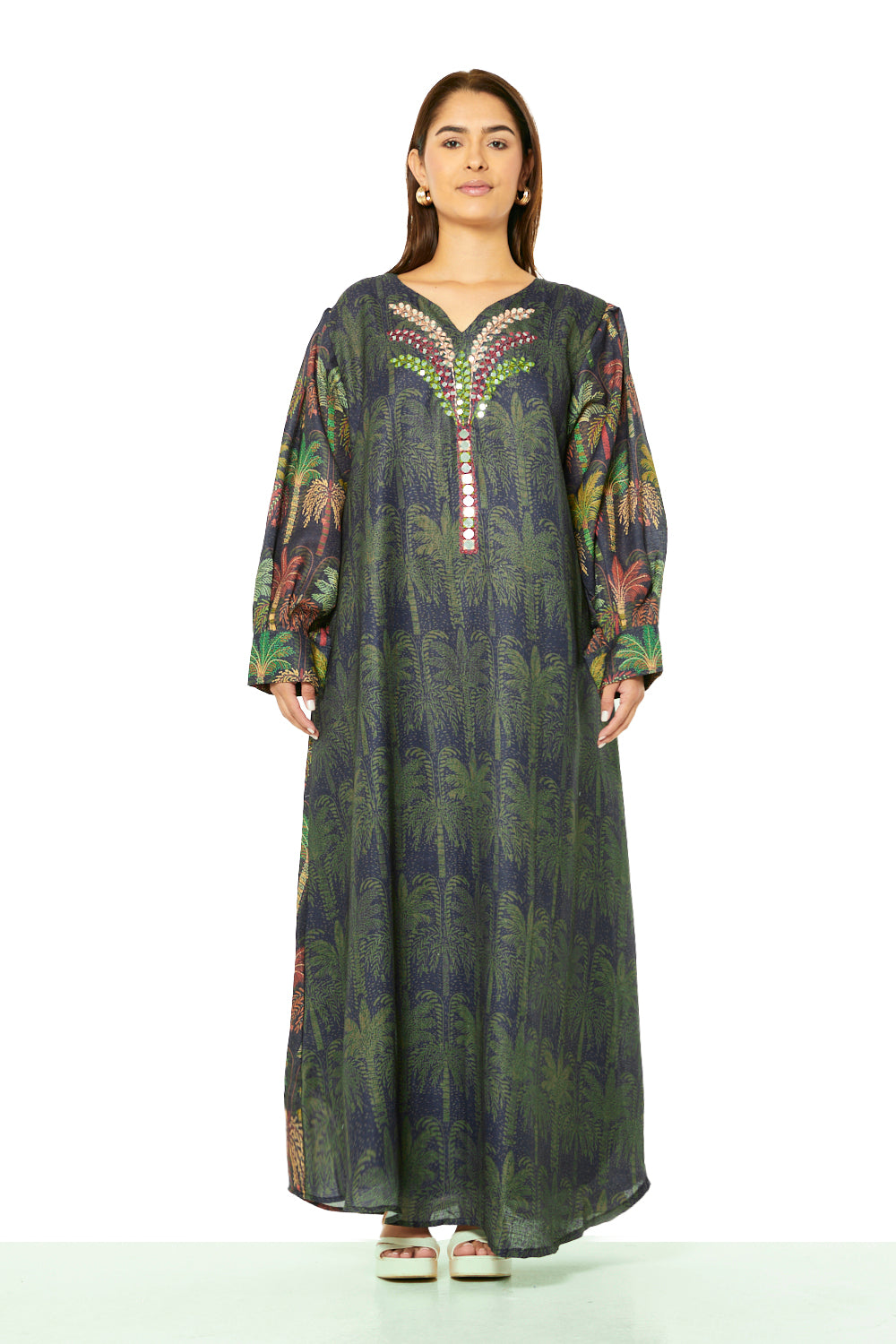 Palm Reverie Embroidered Jalabiya