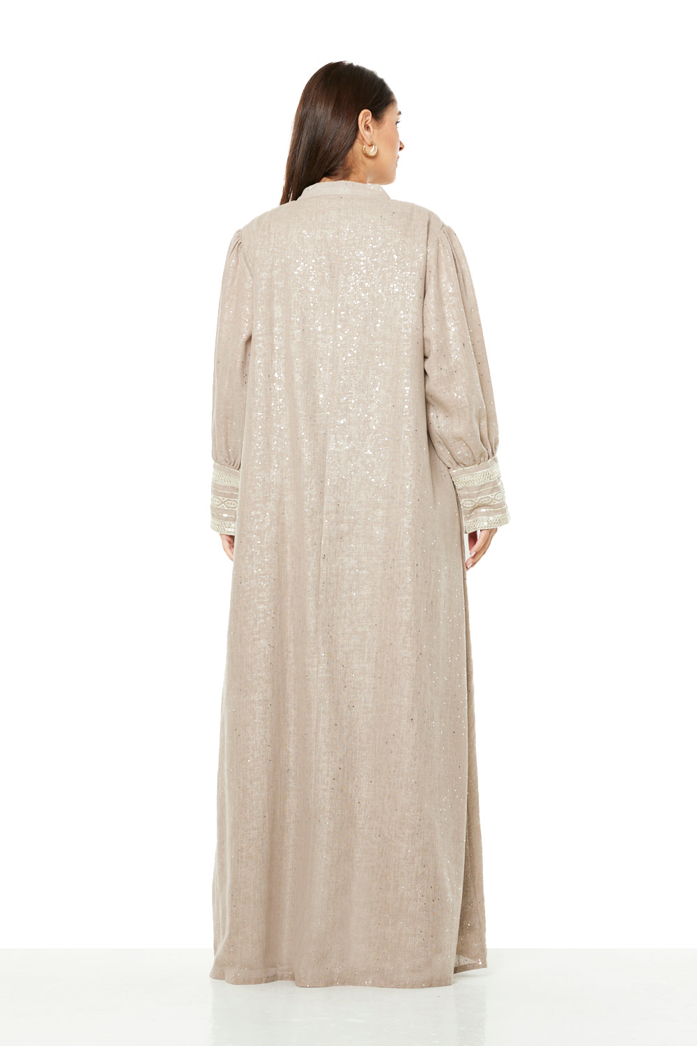 Soft Gleam Embroidered Panel Jalabiya