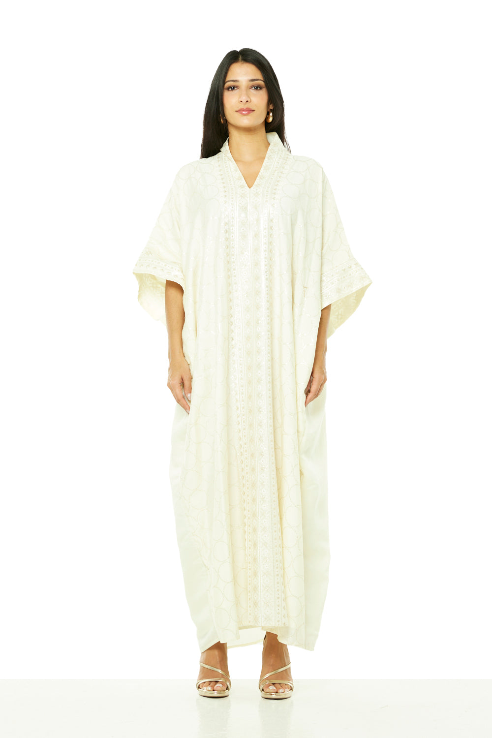 Ivory Noor Embroidered Jalabiya