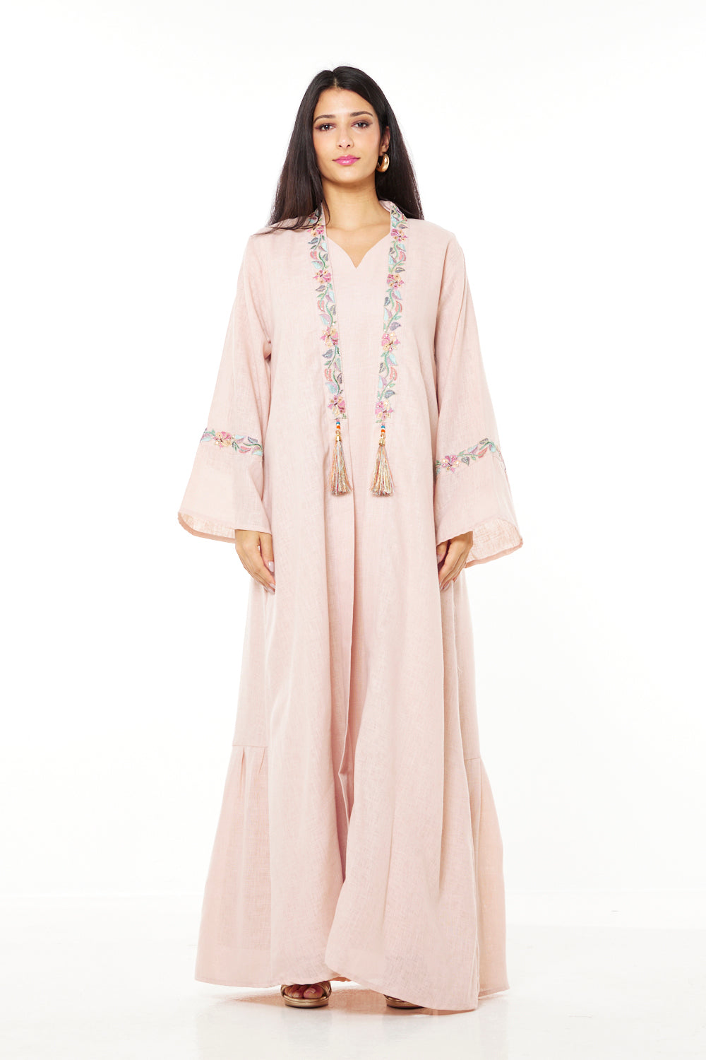Blush Vine Embroidered Jalabiya