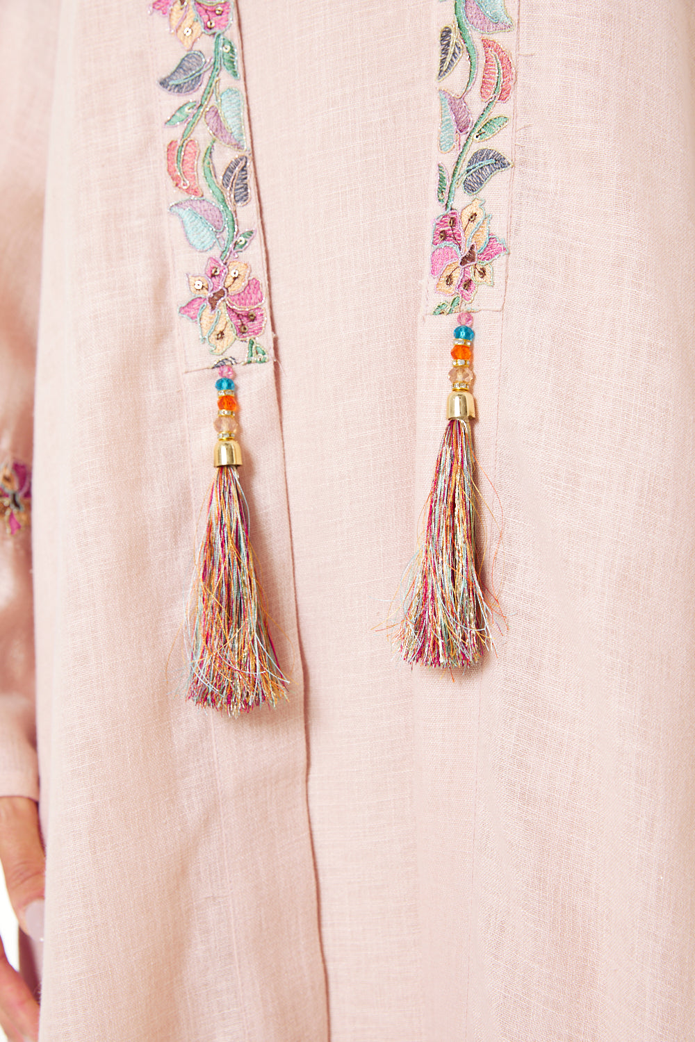 Blush Vine Embroidered Jalabiya