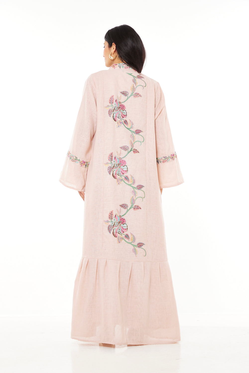 Blush Vine Embroidered Jalabiya