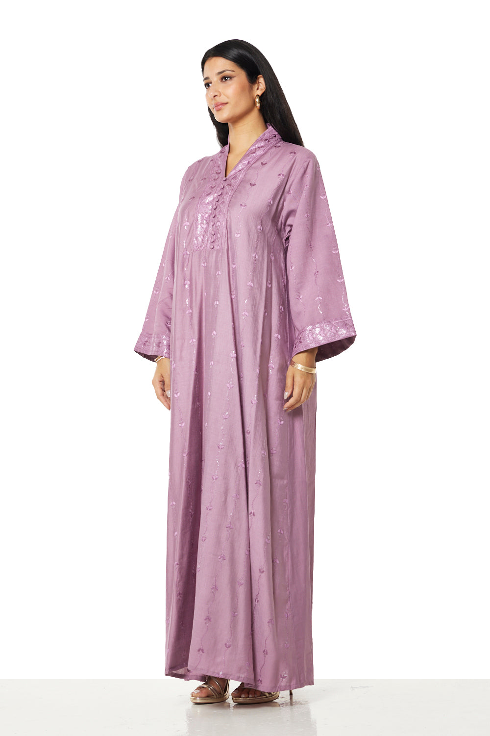 Amethyst Embroidered Panel Kaftan