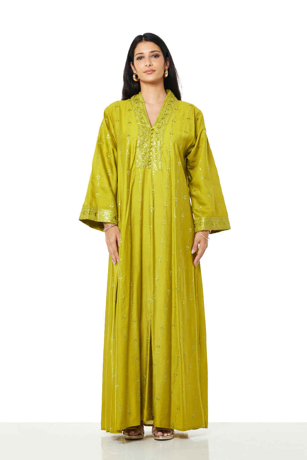 Amethyst Embroidered Panel Kaftan